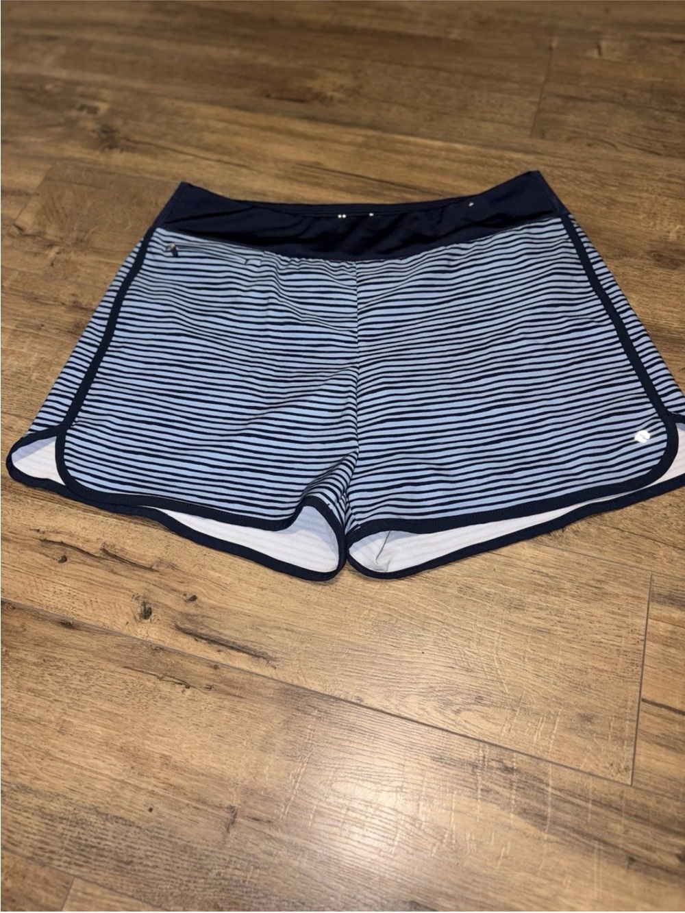 Hang Ten Navy & Light Blue Striped Athletic Shorts
